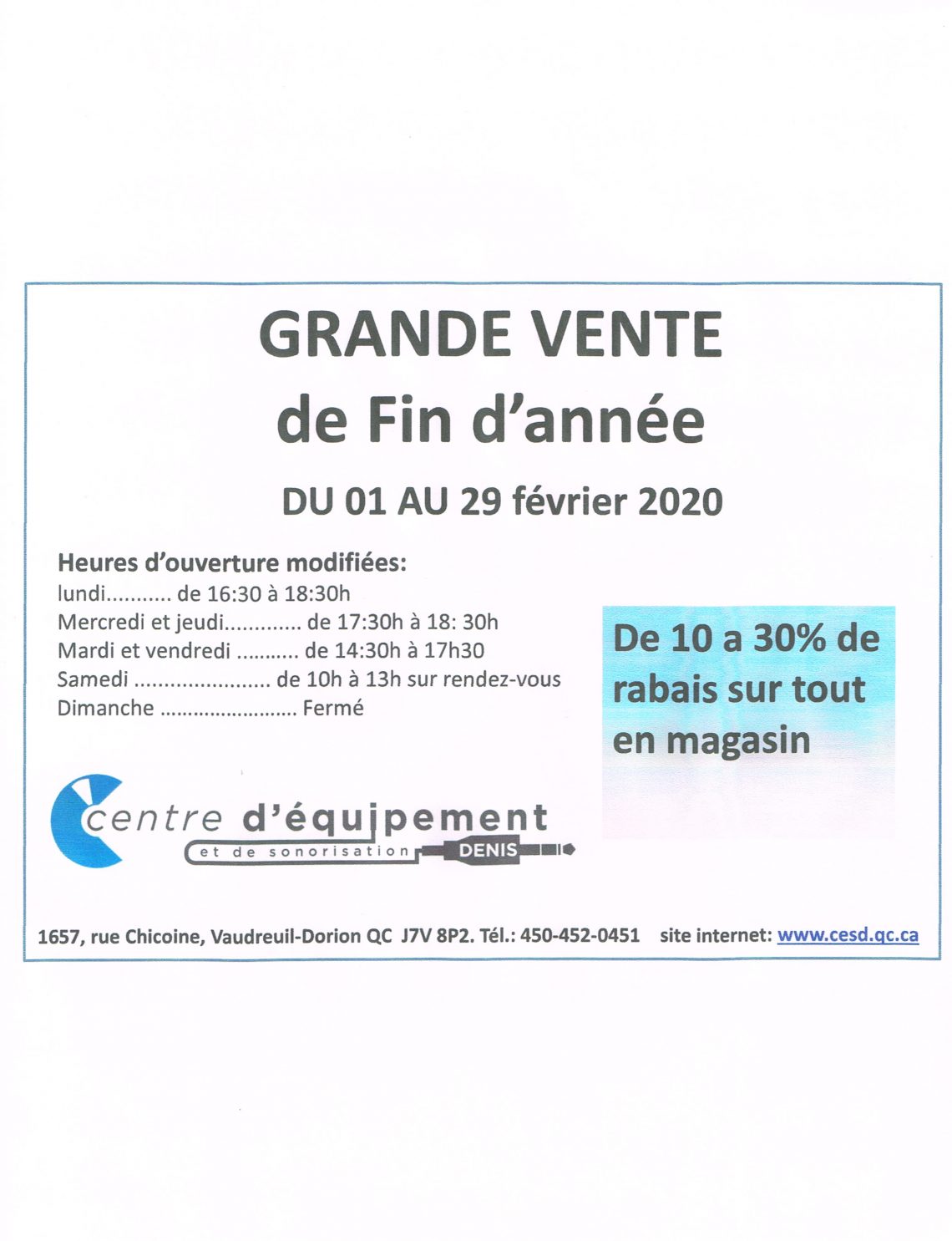 Grande vente de fin d'année
